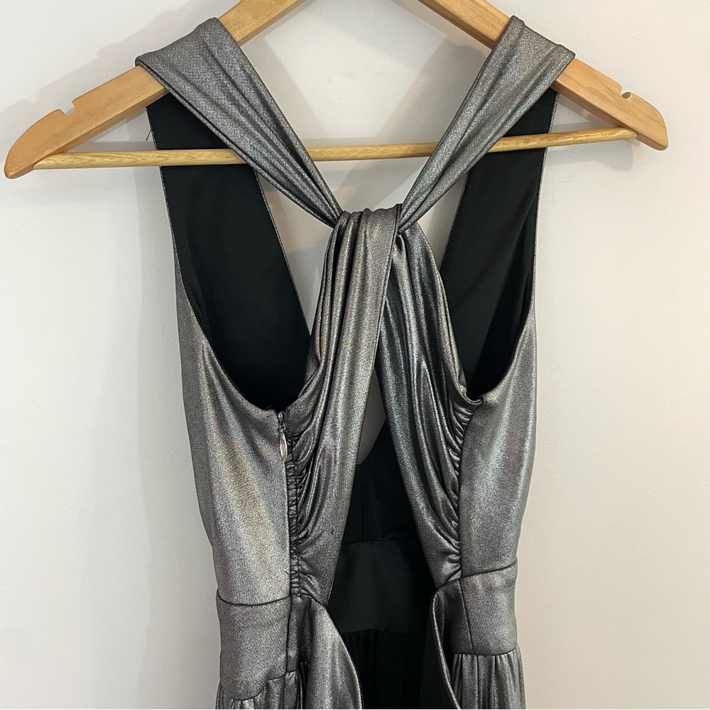 Joseph Ribkoff Metallic Silver Dress - Picture 7 of 11